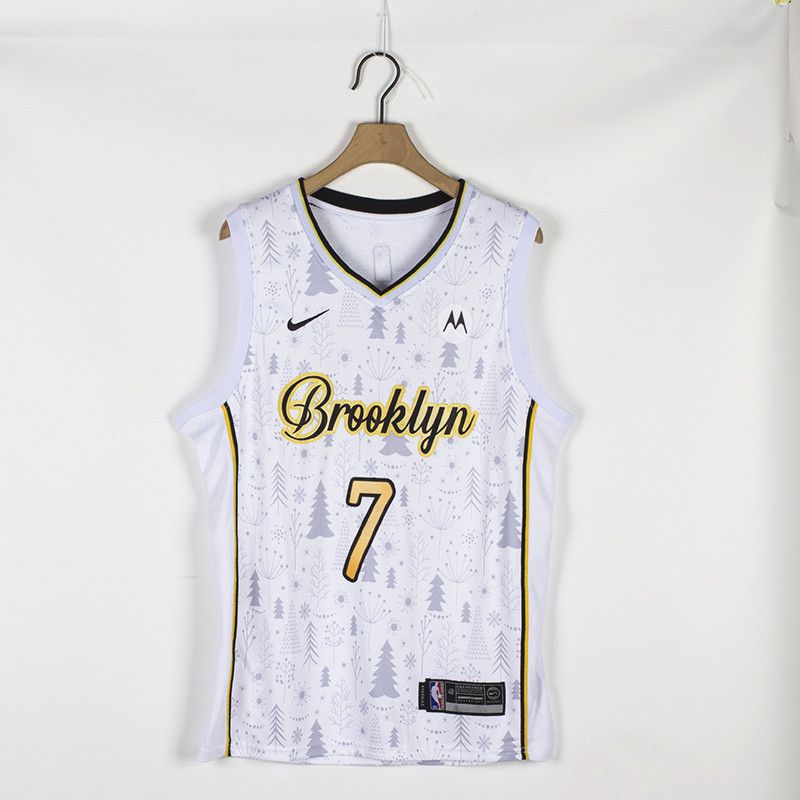 Men Brooklyn Nets #7 Durant White Christmas Edition Nike 2021 NBA Jersey